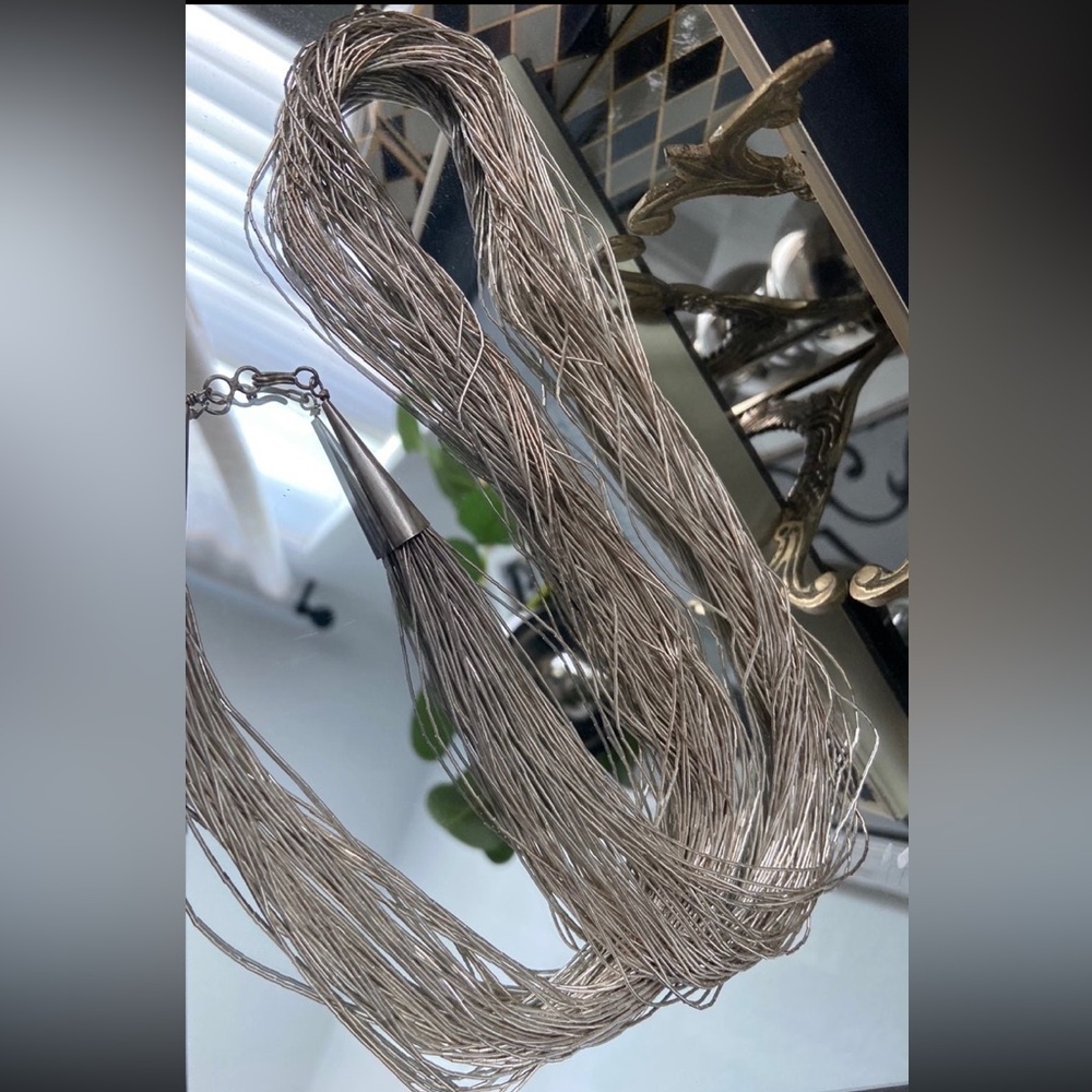 Vintage Liquid Sterling Silver 49 Strands Necklace